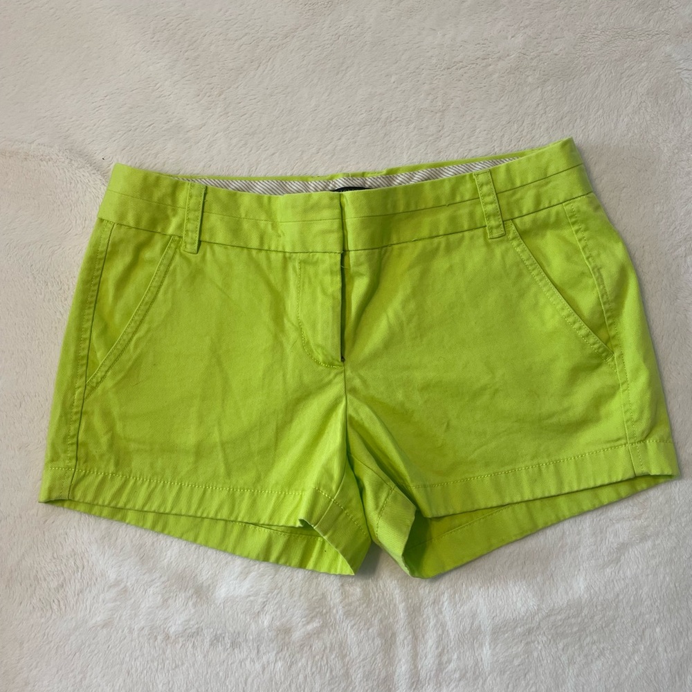 JCrew 4in Green Chino Shorts